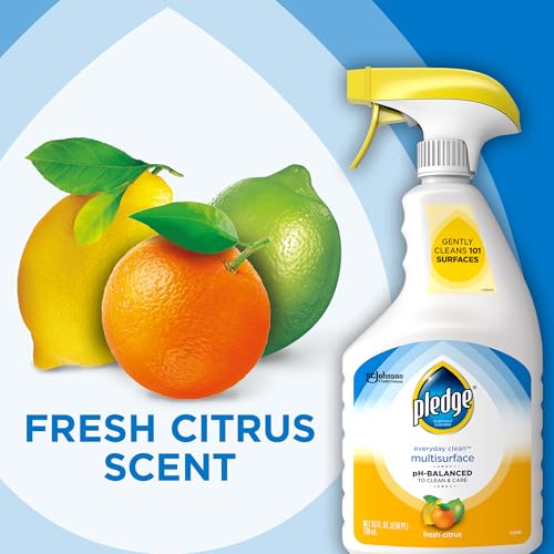 Image of Pledge pH-Balanced Multisurface Cleaner Spray for Everyday Care, Fresh Citrus Scent, 25oz