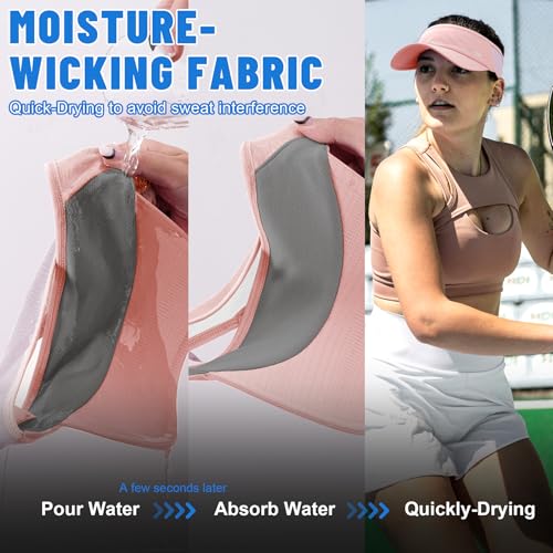 Image of Sukeen Sports Sun Visor Men Women Lightweight Portable Cooling Stretchy Visor Hat for Running, Golf, Daily Wear Pink /Purple