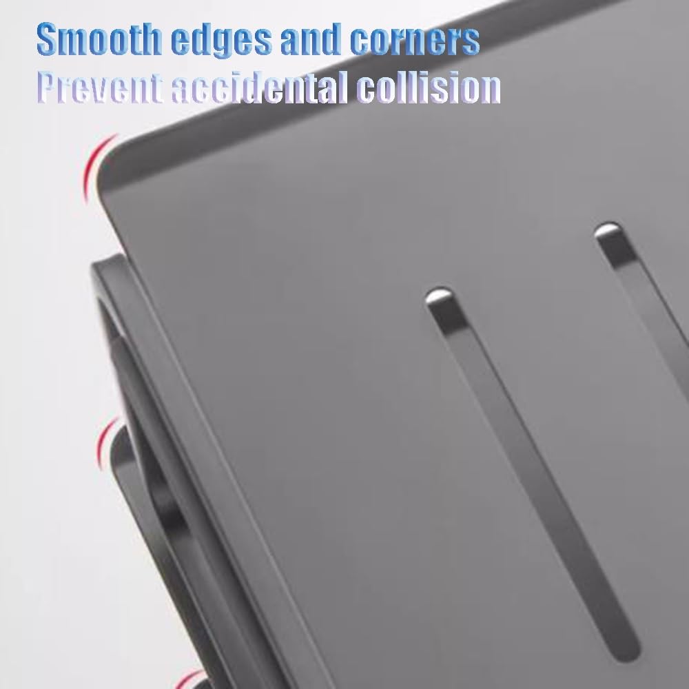 Mensola in Metallo per Router WiFi, proiettore e decoder Via Cavo, Supporto da Parete per TV, Console di Gioco, Lettore Dvd, Design a 2 Livelli (Grigio Canna di Fucile, 3