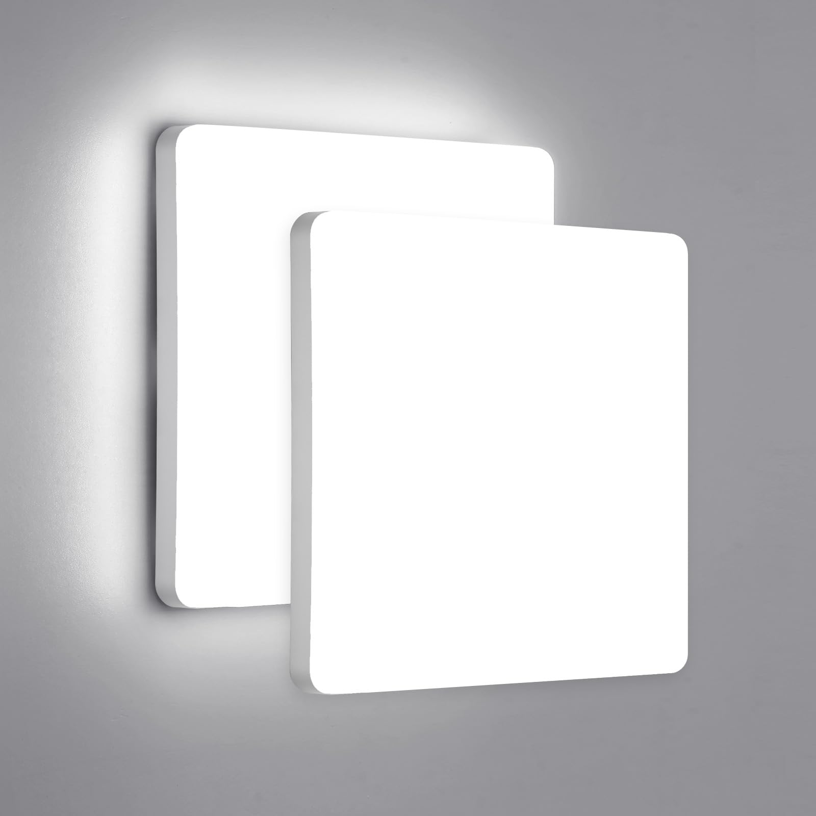 Riserva Plafon LED Techo Moderna 48W, IP44 Lámpara de Techo Cuadrada para Oficina, Baño, Pasillo, Dormitorio, Cocina, Sala de Estar, 6500K Blanco Frío, 2 Piezas | Lámpara de Techo para Oficina, Baño, Pasillo, Dormitorio, Cocina, Sala de Estar