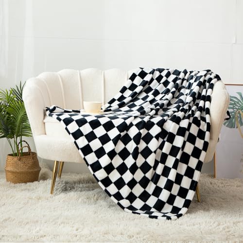 Cobertor xadrez | Cobertor de lã quente ultramacio xadrez xadrez cobertor de pelúcia para sofá-cama