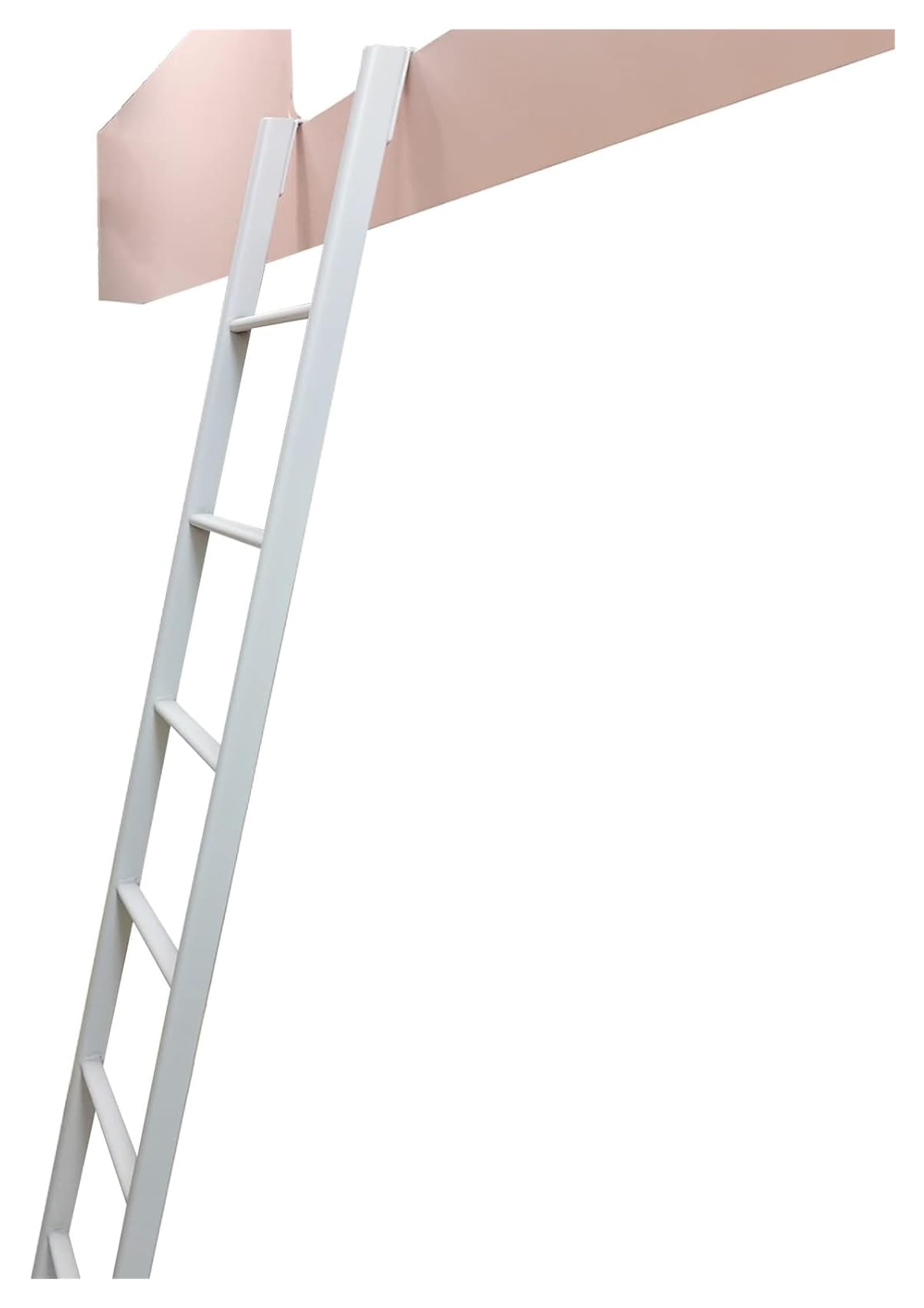 Escalera para litera blanca de 1,5 m con ganchos de repuesto para caravana y loft