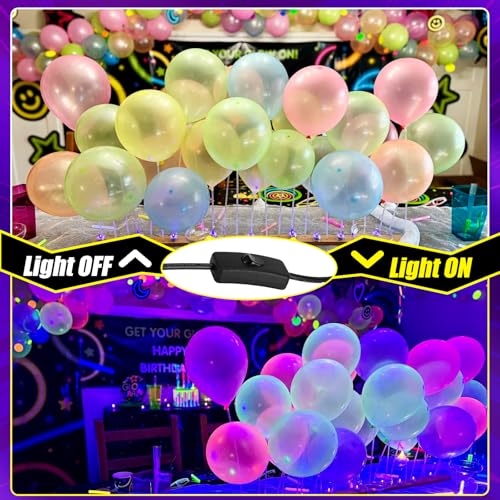 Image of 4 Pack 45W Series-connectable LED Black Light Bar, Scalable Blacklight with 6.6ft Cord+Switch, Each Light Up 26x26ft Glow in The Dark for Halloween Party Birthday Body Paint Fluorescent Poster