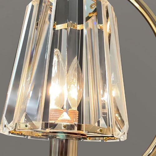 Plafonnier moderne luminaire lustre en cristal et fer or