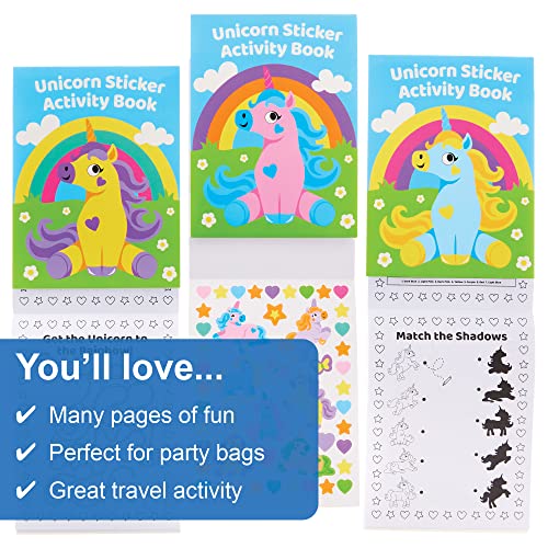 Baker Ross FX810 Unicorn Sticker Activity Books, Pack of 8, Sticker Book Party Bag Fillers for Kids, Pastel colors - Image 3