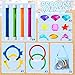 YUJUN 18PCS Pool Diving Swimming Toys, Summer Underwater Game Toys with Pool Fishes Dive Sticks Rings Gems Storage Bag for Kids Swim Birthday Party Favors