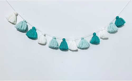 Guirnalda de borlas de gran tamaño de 3.1 pulgadas, hilo de poliéster gradual, pompón gradual, pancarta decorativa para colgar en la pared para