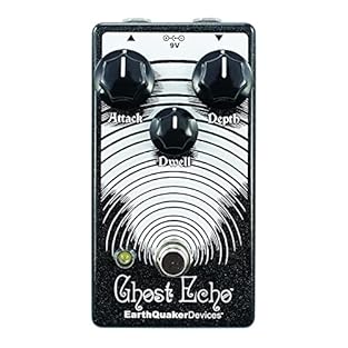 4 5/8'' x 2 1/2'' x 2.25'' with knobs Any standard 9 volt DC power supply with a negative centre 2.1mm barrel. No battery option. Depth: Sets reverb intensity Dwell: Adjusts the length and thickness of the decay. Attack: Sets the delay of the pick at...