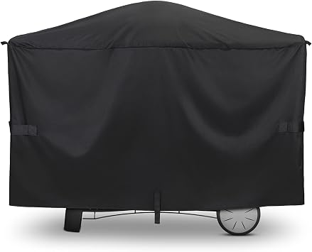 Unicook Grill Cover Compatible with Weber Q2000 Q300 Q3000 Q3200 Series with Cart, Compared to Weber 7112, Heavy Duty Waterproof Full Length BBQ Grill Cover 57 Inch, All Weather Protection, Black