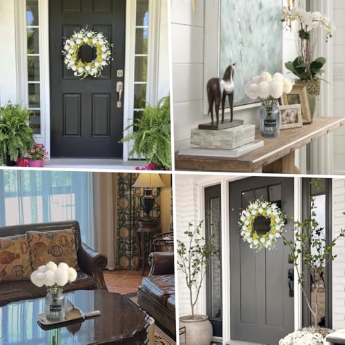 SCZONE Artificial Chrysanthemum Ball Hydrangea Fake Flower Bouquets 10pcs Present for Important People Glorious Moral for Home Office Coffee House Parties and Wedding (Milk White) image 1