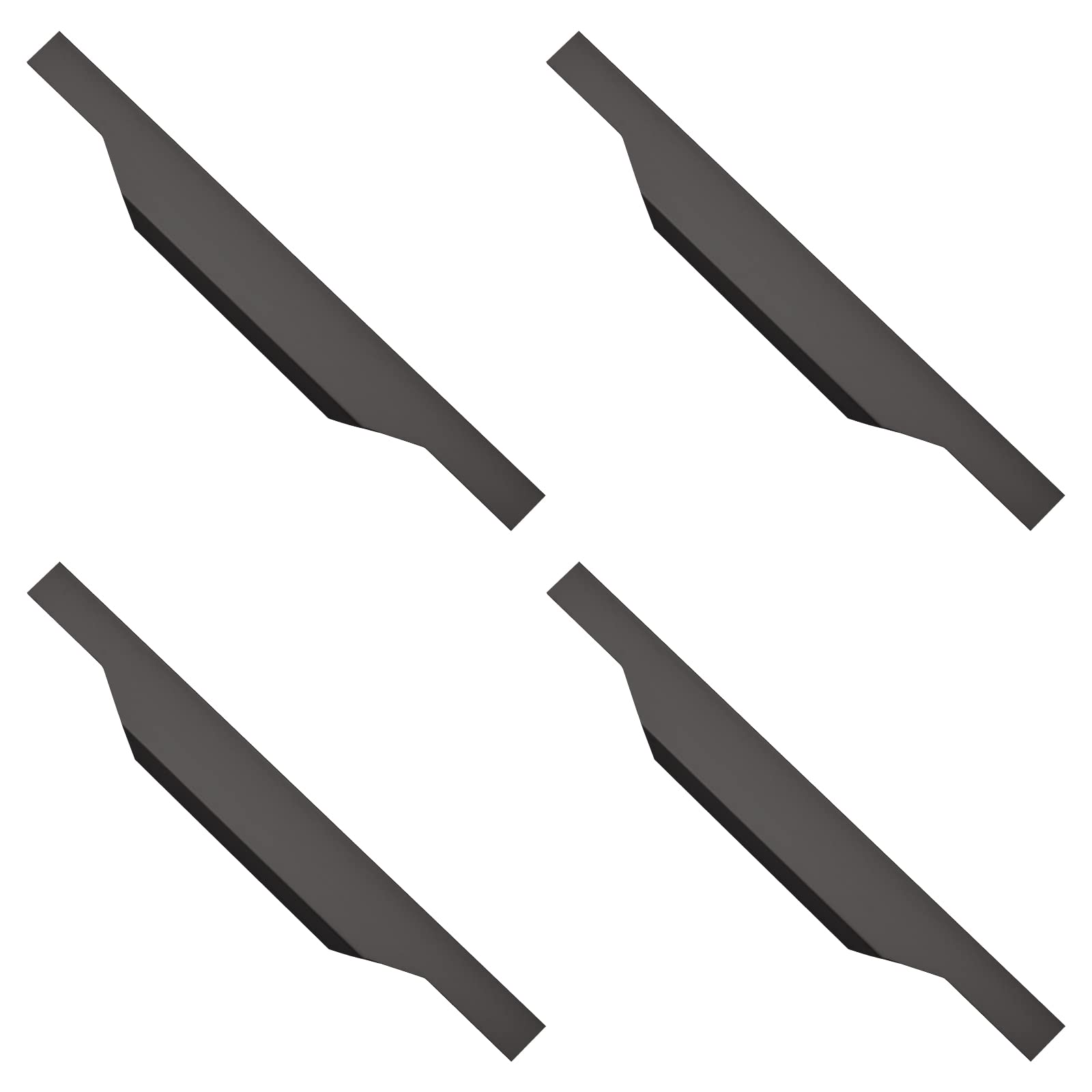 Morobor Black 300Mm Aluminum Alloy Matte Cabinet Handles, 4Pcs Finger Edge Pull Concealed Cupboard Handle Invisible Furniture Strip Pull With Screws For Home