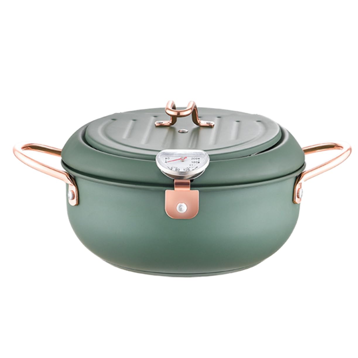 Alipis 1Pc Stainless Steel Deep Fryer Pot with Temperature Control Household Tempura Frying Pan Non Stick Cookware Easy to Clean for Home Cooking