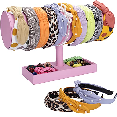 Pink Leather Headband Holder Fashion Headband Organizer for Baby Girl Women Headband Display Stand