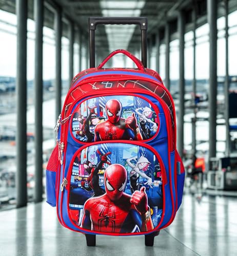 Image of ADSON 3D Embossed School Trolley Bag Large School Bag for Boy Girl, Kids School Bag, Travel Backpack for Girl Boy, Ideal for Children Trolley 16 Inch Water Resistant