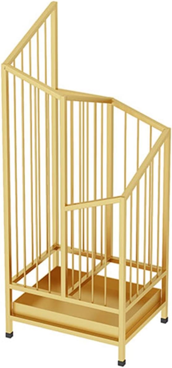 傘立て メタル クラシック 杖 ホルダー 傘ホルダー スタンド フックと漏れトレイ付き ホーム オフィス ホテル 廊下 装飾 (色: