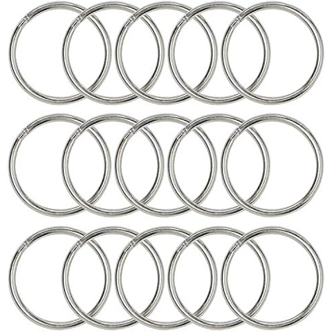 Key Rings Key Chain Metal Split Ring Bulk (Round Edged 1 Inch Diameter) 250pcs, for Home Car Keys Organization, Arts & Crafts, Lanyards, Lead Free Nickel Plated Silver Cover