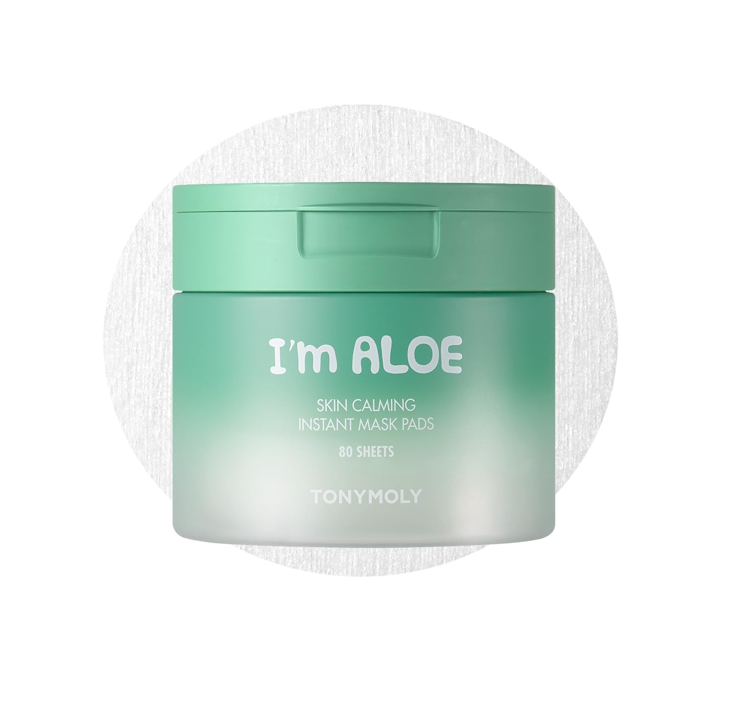 TONYMOLY I’m Aloe Skin Calming Mask Pads 80 Biodegradable Sheets for Sensitive, Dry Skin Hydrating, Moisturizing, Soothing Korean Skincare
