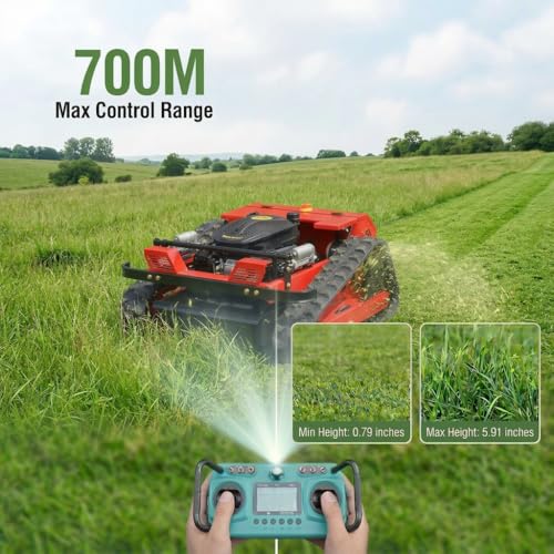 Image of Infront Remote Control Lawn Mower, 20 Inch Cutting Width, Adjustable Height 0.79-5.9 Inches, Track Design,All-Terrain for Steep Slopes Tall Grass Large Lawns