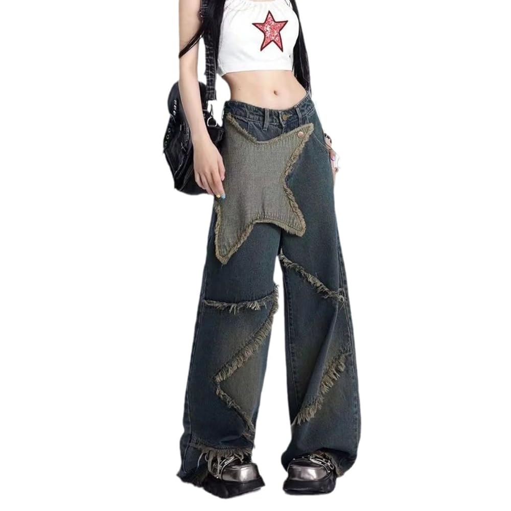 パンツ Backlash damage flare denim pants emo Damage y2k black ripped jeans gothic flare pants skinny