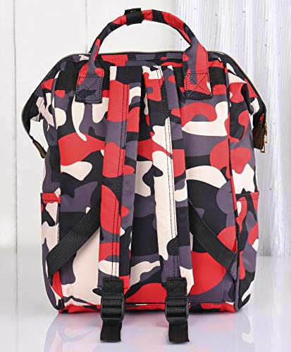 Image of Chinmay Kids Baby Diaper Backpack for New Born Baby Mother /Mom Stylish Polyester Organizer Bag for Casual Travel Outing & Traveling (Red Grey)