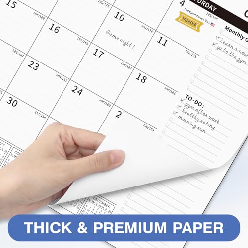 Image of Ospelelf 2026-2027 Calendar Magnetic Desk Wall Desktop Monthly Planner Use July 2026 to December 2027 Large To Do Pad with Plastic Cover for Office 17 inch X 12 inch Black
