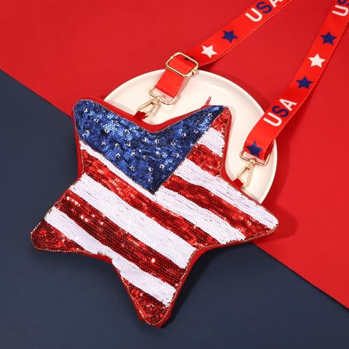 YAHPERN 4th of July Purse for Women Beaded Crossbody Purse American Flag Star Patriotic Shoulder Bag 4th of July Outfits Gift2