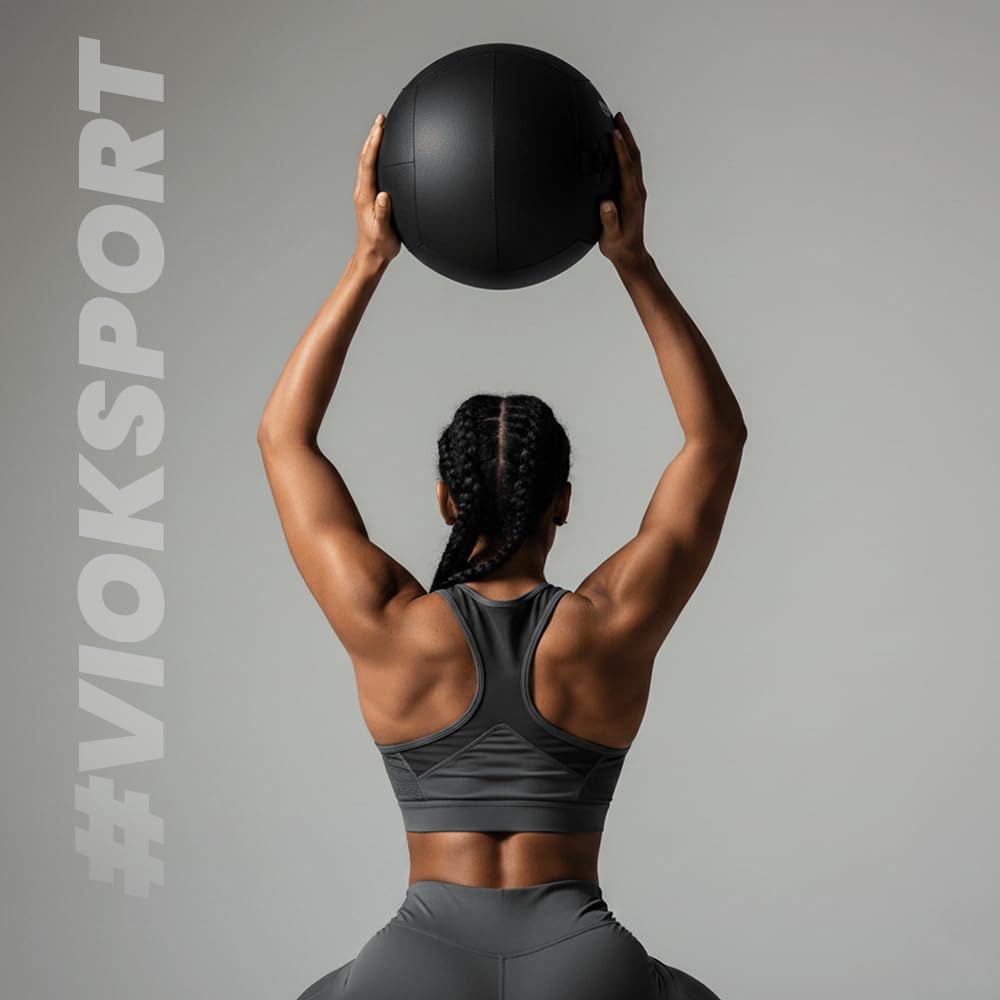 VIOK SPORT Wall Ball 3, 4, 5, 6, 7, 8, 9, 12 y 15 kg Balón de Entrenamiento para Cross Training, Fuerza y Core - Fabricado en PVC - Resistente y Versátil