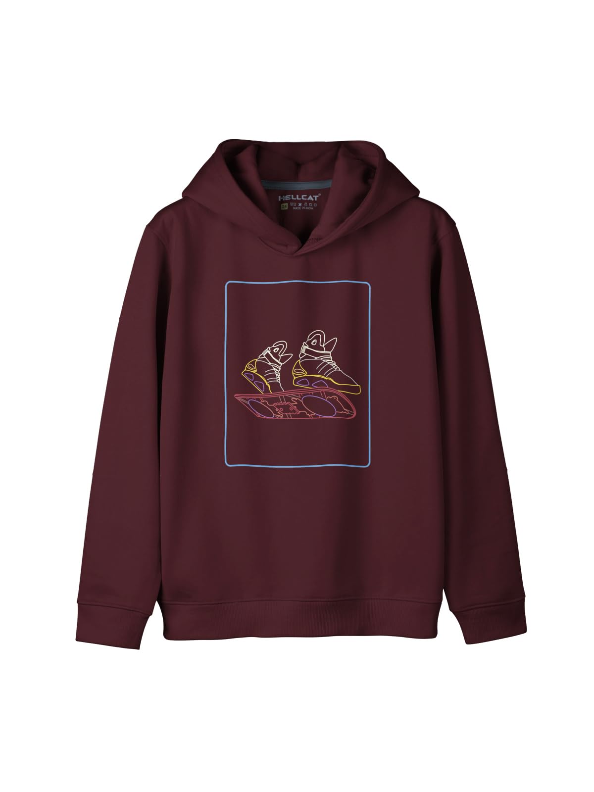 HELLCAT Trendy Printed Cotton Blend Hoodie Sweatshirt for Boys