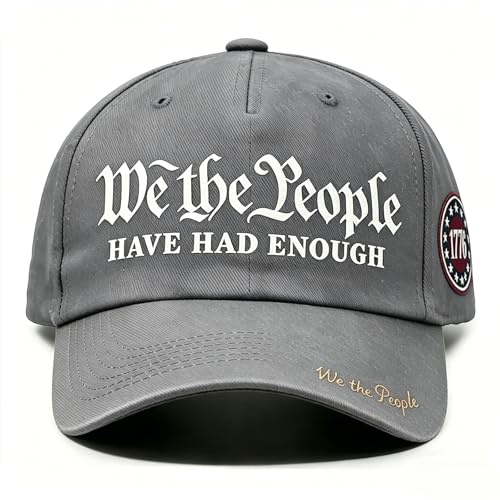 WIKFZRO We The People Hat for Men Women We The People Had Enough Patriotic Baseball Cap USA Freedom Hats Grey