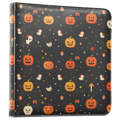 JIPONI Little Pumpkins Large Photo Album, DIY Leather Cover Scrapbook Albums for 4x6 5x7 6x8 Pictures, Self Adhesive Memory Book for Wedding, Baby, Family
