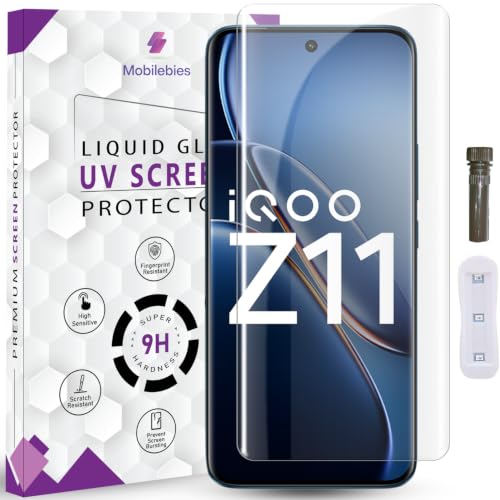 Image of Advanced HD+ UV Tempered Glass Screen Protector For iQOO Z11 5G (6.83 Inch, Pack of 1) Full Adhesive UV Curved Screen Guard, Case Friendly with installation kit & Guide