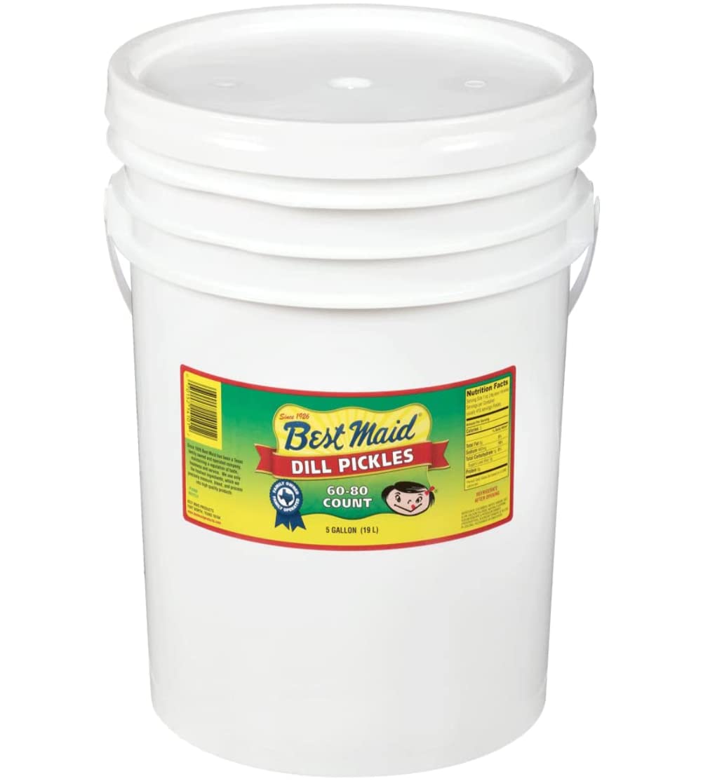 Best Maid Dill Pickle 5 Gallons | Foodservice Bulk | Concession Stand Items | Gourmet | American Grown & Made | Take Home a Taste of Texas (Dill Pickles 90-110 Count)