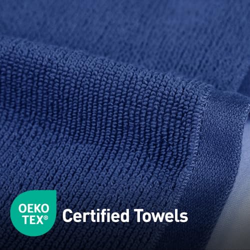 Image of MYTRIDENT Face Towel | Urban Comfort | Quick Drying | Travel Friendly | for Men /Women | 6 Pc Face Towel (30 cm x 30 cm) | 100% Cotton 450 GSM - Navy