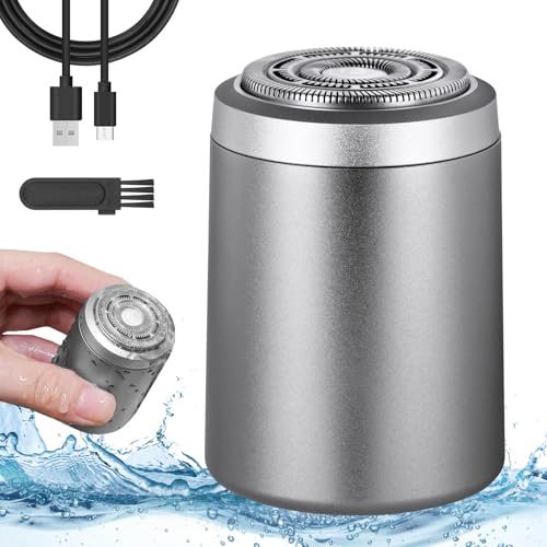 AOOWU Mini Rasoir Électrique, rasoir étanche lavable de poche portable pour le rasage, Capsule Razor tondeuse à barbe électrique Rechargeable par USB,...