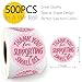 Pink Thank You Sticker Paper Decal Cute Adhesive Seal Sticker, Decor for Party Small Business, 1.7 inch / 500pcs