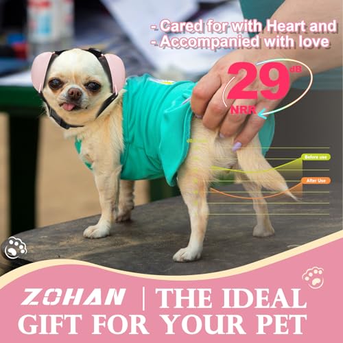 ZOHAN Protetores de orelha de cachorro para proteção de ruído, protetores de ouvido confortáveis com