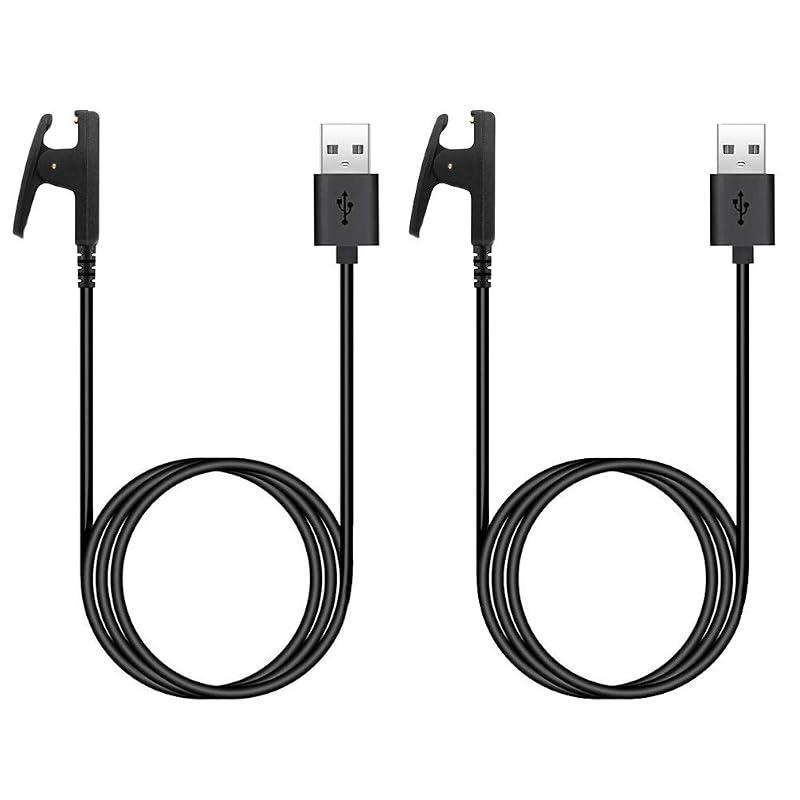 Cabo Carregador USB para Garmin Forerunner, Approach, Vivomove HR e Lily Kissmart com Sincronização de Dados, 1 m, Kit com 2 peças