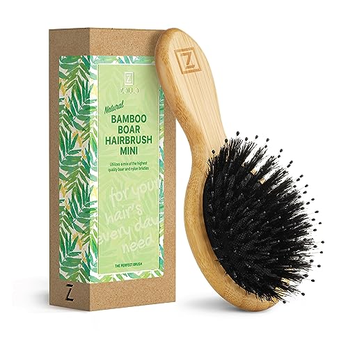 Mini Natural Boar Bristle Hair Brush – Best Everyday Hair Care Stocking Stuffer