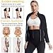 Sauna Suit for Women, Women's Sauna Jacket with Pockets, Slimming Burn Fat Tummy Control Training Workout Top Long Sleeve,S,Black