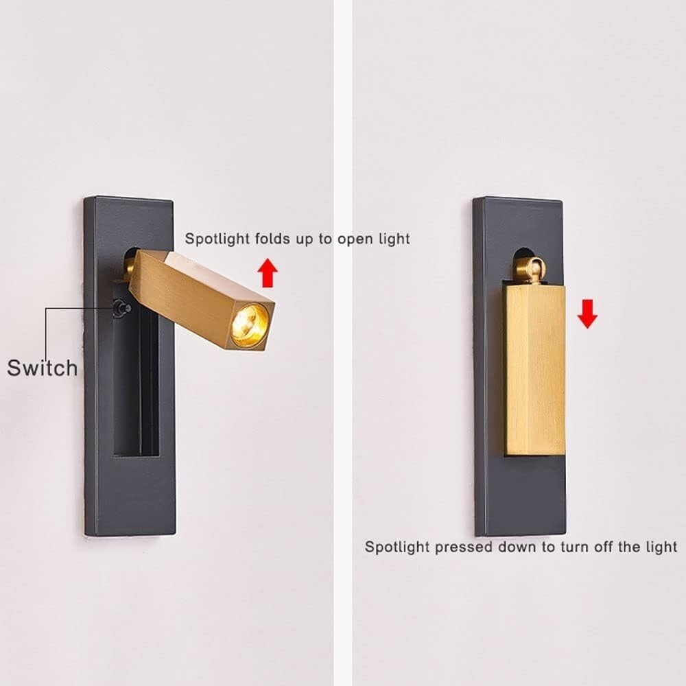Lampa ścienna LED, 2 sztuki, regulowana lampka do czytania przy łóżku z portem ładowania USB, 3 W, 3000 K, antyczny mosiądz, naścienna lampa punktowa