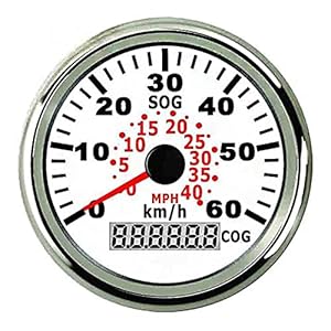 voor auto vrachtwagen boot 85 mm auto GPS Snelheidsmeter Boot Snelheid Meter Meter 60 km/h 120km / H Snelheidsmeter for Motorfiets Truck Buggy met achtergrondverlichting 9~32V (Color : Ivory)