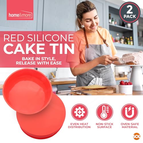 2pk Silicone Cake Moulds for Baking | 8 Inch Cake Tin | Round Silicone Moulds | Silicone Baking Moulds | Silicone Cake Tins for Baking | Silicone Baking Tin | Silicone Moulds for Baking