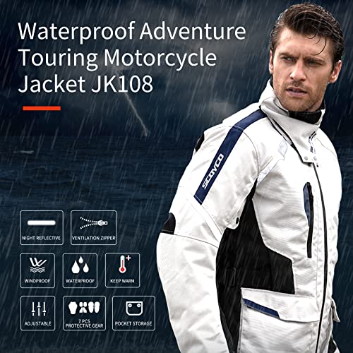 Scoyco Adventure Touring Motorcycle Jacket Waterproof Full Body Protective Gear Armor Autumn Winter Motorbike Moto Clothing #TOP4