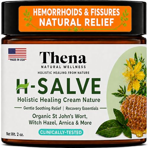 Intense Hemorrhoid Treatment Natural Hemorrhoid Relief Cream, Max Strength Herbal Anal Fissure Relief Ointment with Organic Witch Hazel for Postpartum Piles, Best with Thena Sitz Bath Soak Women Men