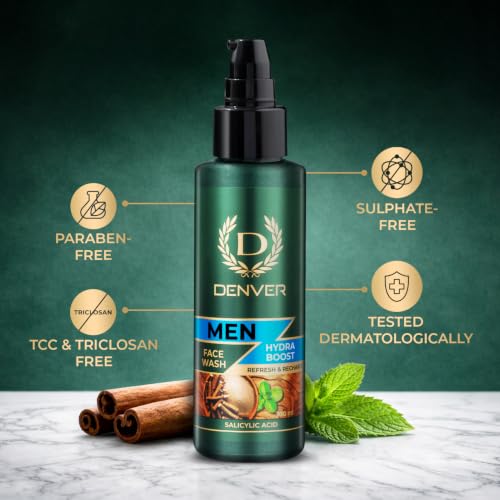 Image of Denver Hydra Boost Face Wash - 100 ML | Acne Control Face Wash For Men | Fights Acne and Pollution | All Skin Type