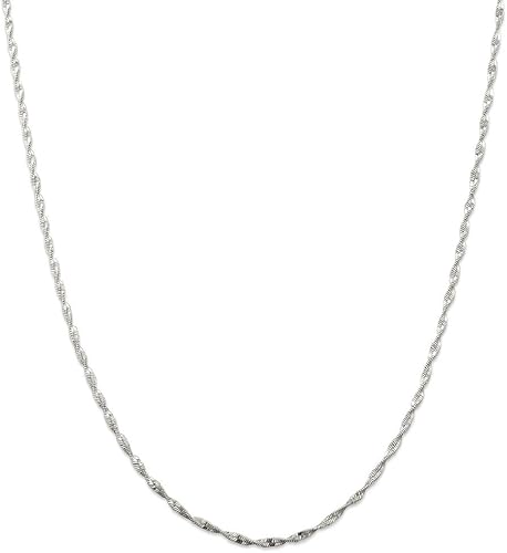 Vista 6 de IceCarats Collar de cadena de espiga trenzada de plata de ley 925 de 0.079 in