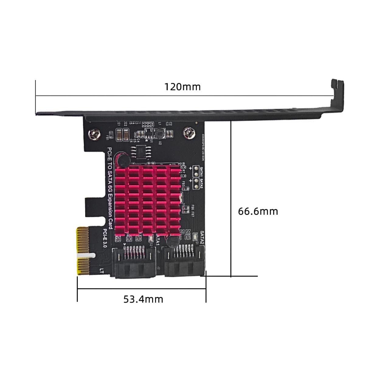 DollaTek PCI-E 1X GEN3 do Sata3.0 Pe?na karta rozszerzeń 2-portowy adapter 6G rozszerzenie IPFS dysk twardy z uchwytem niskoprofilowym