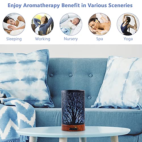 Essential Oil Diffuser Fragrance Aromatherapy Scented Oil Diffuser Ultrasonic Aroma Diffusers Whisper Quiet with Waterless Auto Shut-Off 7 LED Night Light for Home Office SPA (150ml-Forest) - Image 6