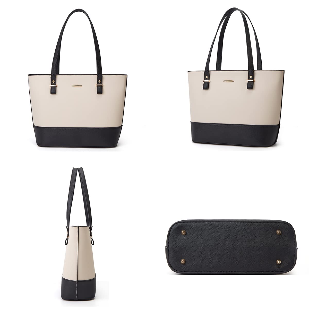AioTio Borsa Donna Set Borse a Mano Borse a Tracolla Grande Borse a Spalla Borse Tote in Pelle PU Borse Donna Elegante 4 Pezzi Set