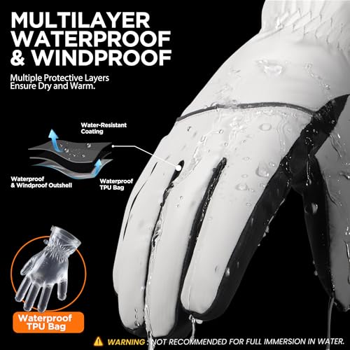 Image of rivmount Winter Gloves with Waterproof /Touchscreen /Warm, Thermal Snow Glove for Cold Weather Running, Ski, Cycling, Women Men